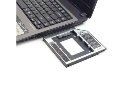 Adaptor CADDY HDD / SSD, pentru unitati optice de grosime 9.5 mm, interfata SATA-SATA, cu masca frontala din plastic+metal - Serial ATA 9mm - Img 3