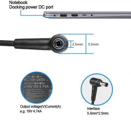 Incarcator laptop Asus A8J, A8S, A9, A9000, A93, A95 90W cu mufa 5.5x2.5mm - Img 5