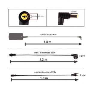 Incarcator laptop Acer cu mufa 5.5 x 1.7 mm 65W pentru Extensa 5630z, Extensa 5635, Extensa 5635z - Img 7