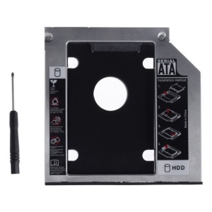 Adaptor CADDY HDD / SSD, pentru unitati optice de grosime 12.7 mm, interfata SATA-SATA, cu masca frontala din plastic+metal - Serial ATA 12mm