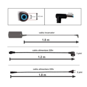 Incarcator laptop HP 120W - 19.5V 6.15A mufa 4.5x3.0 HP Stream 11, 11 d, 13 c, 14 z, - Img 4