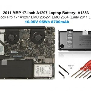 Acumulator laptop OEM Apple model A1383 / 8675 mAh / 95Wh pentru MacBook Pro 17″ Unibody A1297 - Img 3