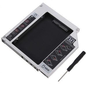 Adaptor CADDY HDD / SSD, pentru unitati optice de grosime 12.7 mm, interfata SATA-SATA, cu masca frontala din plastic+metal - Serial ATA 12mm - Img 3