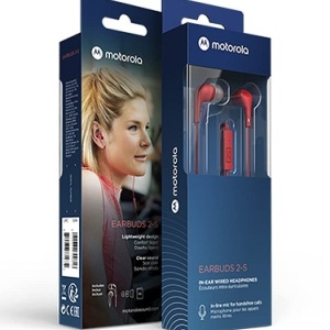 Casti In-Ear cu Fir Motorola Earbuds 2-S, Microfon In-line, Jack 3.5 mm, Rosu - Img 2