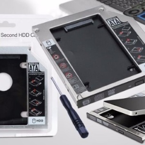 Adaptor CADDY HDD / SSD, pentru unitati optice de grosime 12.7 mm, interfata SATA-SATA, cu masca frontala din plastic+metal - Serial ATA 12mm - Img 4
