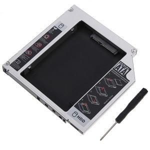 Adaptor CADDY HDD / SSD, pentru unitati optice de grosime 9.5 mm, interfata SATA-SATA, cu masca frontala din plastic+metal - Serial ATA 9mm