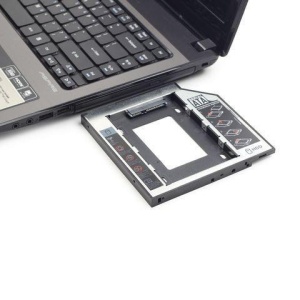 Adaptor CADDY HDD / SSD, pentru unitati optice de grosime 9.5 mm, interfata SATA-SATA, cu masca frontala din plastic+metal - Serial ATA 9mm - Img 3