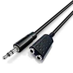 Cablu audio stereo Grundig 3.5mm Jack male la 2x 3.5mm female, 0.2 m, negru - Img 2