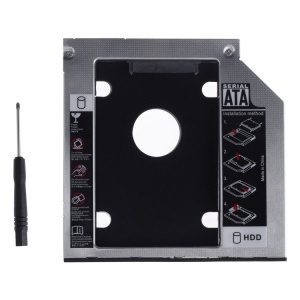 Adaptor CADDY HDD / SSD, pentru unitati optice de grosime 9.5 mm, interfata SATA-SATA, cu masca frontala din plastic+metal - Serial ATA 9mm - Img 4
