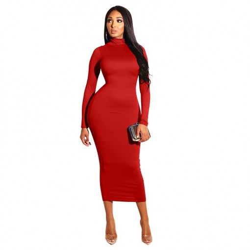 Rochie midi rosie #BB5126