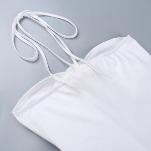 Rochie midi mulata cu decupaje si trandafiri decorativi, alb #BB1033 - Img 10