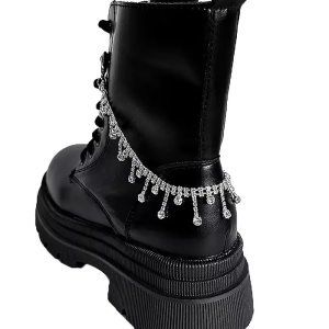 Set accesorii metalice cu cristale pentru incaltaminte, argintiu #BB4710 - Img 5