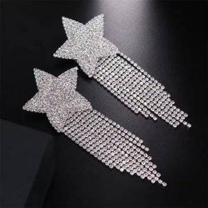 Set accesorii sexy pentru acoperire sani, in forma de stea, cu cristale, argintiu #BB4657 - Img 4