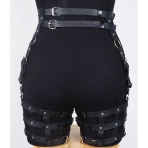 ❗Super Oferta❗Set accesorii tip ham din piele ecologica, pentru bust, talie, picioare, cu masca, negru, 3 piese #BB4398 - Img 16