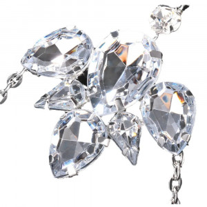 Body chain pentru bust din cristale transparente si lanturi argintii #BB4162 - Img 4