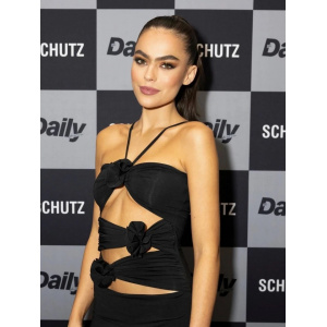Rochie midi mulata cu decupaje si trandafiri decorativi, negru #BB1076 - Img 5