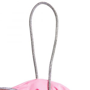 Rochie lunga sexy mulata, decupaje si accesorii metalice cu cristale, roz/roz neon #BB1101 - Img 10