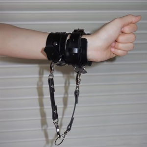 Set accesorii sexy tip catuse din piele ecologica, negru , 2 piese #BB4075 - Img 6