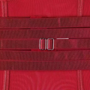 Body sexy cu bretele transparente si accesoriu talie cu prindere portjartier, visiniu, 3 piese #BB4561 - Img 9