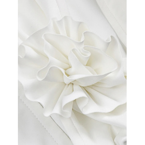 Rochie midi mulata cu decupaje si trandafiri decorativi, alb #BB1033 - Img 14