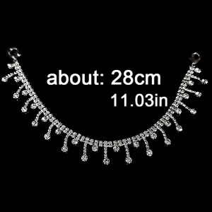 Set accesorii metalice cu cristale pentru incaltaminte, argintiu #BB4710 - Img 8