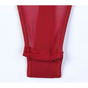 Body sexy cu bretele transparente si accesoriu talie cu prindere portjartier, visiniu, 3 piese #BB4561 - Img 10