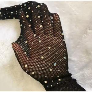 Ciorapi sexy tip dres cu cristale decorative, negru #BB4683 - Img 10