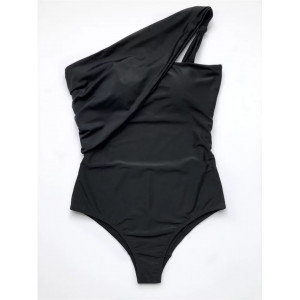 ❗Super Oferta❗ Costum de baie intreg sexy, pe un umar, cu decupaj la spate, negru #BB1090 - Img 6