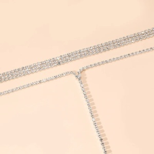 Accesoriu cu cristate tip colier, argintiu #BB4197 - Img 7