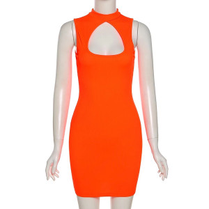 Rochie scurta portocalie #BB5078 - Img 7