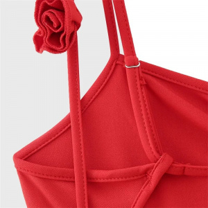 Rochie lunga mulata cu spatele gol si trandafiri decorativi, rosu #BB1077 - Img 24