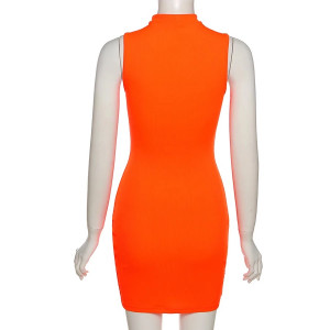 Rochie scurta portocalie #BB5078 - Img 8