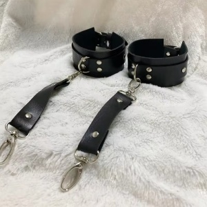 Set accesorii sexy tip catuse din piele ecologica, negru , 2 piese #BB4075 - Img 2