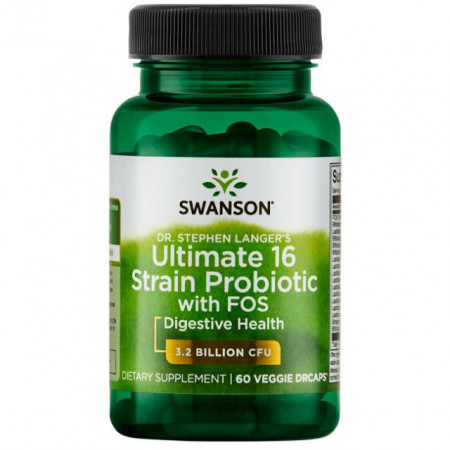 Complex 16 Probiotice + Prebiotice FOS 60 capsule Dr Stephen Langer's Ultimate pentru Imunitatea Tractului Digestiv