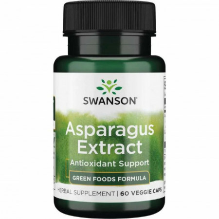 Asparagus Extract Standardizat din Sparanghel cu rol in sustinerea sanatatii sistemelor urinar, guta 60 capsule Swanson