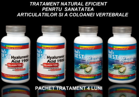 Tratament Natural Eficient Coxartroza, Gonartroza, Afectiuni Reumatismale 4 LUNI Pret Colagen Tip 2 Hyaluronic Hialuronic *