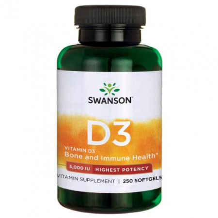 Vitamina D-3 5000 Ui 250 capsule moi Swanson