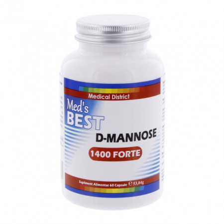 D-Mannose MD 1400 mg/zi Infectii urinare cu E-Coli, Colibaciloza, Cistita Interstitiala Recurenta, Litiaza Renala Pret D-MANOZA *