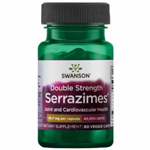 Double Strenght Serrazimes® - Serrapeptase Forte 40,000 UI 60 capsule Swanson Sinusuri