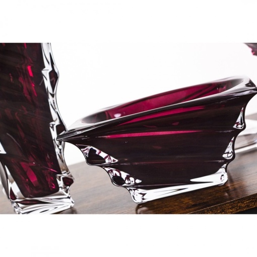Cristal Bohemia - Platou adanc 28 cm Precious Burgundy - Img 2