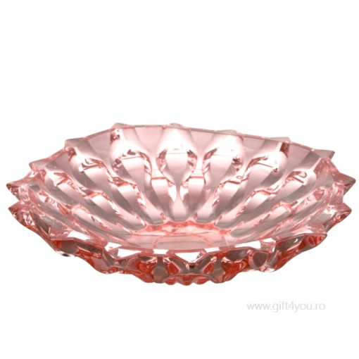 Cristal Bohemia - Platou intins 35 cm Zefir roz - Img 3