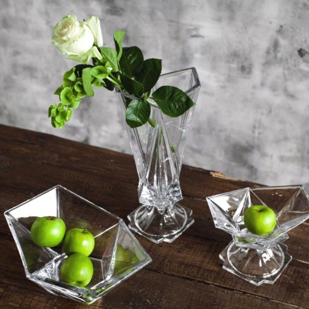 Cristal Bohemia - Vaza de flori cu picior Cassiopea 40,5 cm - Img 3