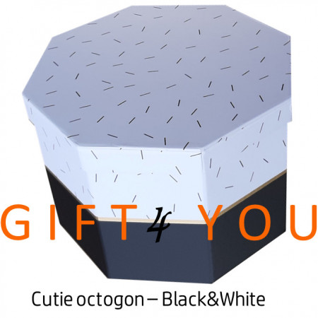 Cutie cadou octogon – Black&amp;White - Img 1