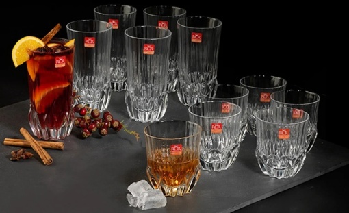 Pahare de apa / Long Drink Agape din cristal Luxion 400 ml - Img 4