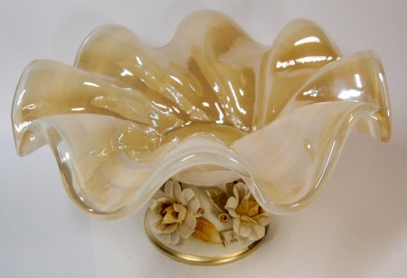 Platou din sticla de Murano Lorena Pedestal Ø40 H23 cm - Img 2