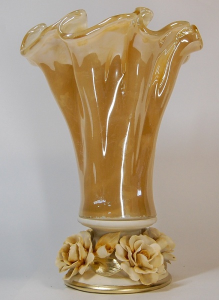 Vaza din sticla de Murano Lorena Pedestal H38 Ø27 cm - Img 2