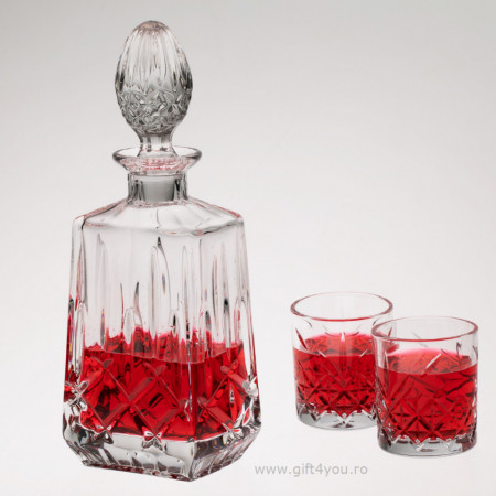 Cristal Bohemia - Set 7 piese Decantor de whisky + 6 pahare Nobilis - Img 8