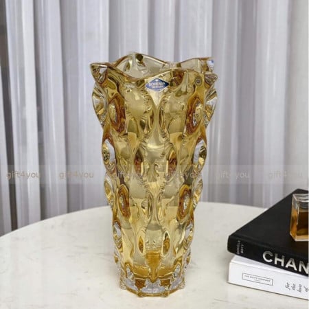 Cristal Bohemia - Vaza pentru flori colectia Zefir chihlimbar