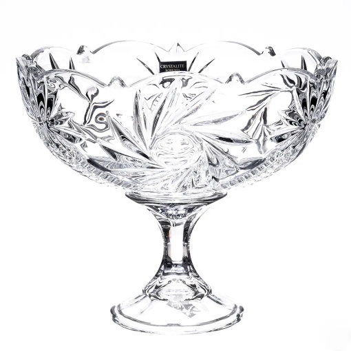 Cristalit Bohemia - Bol tip fructiera pe piedestal 22 cm Crown - Img 2
