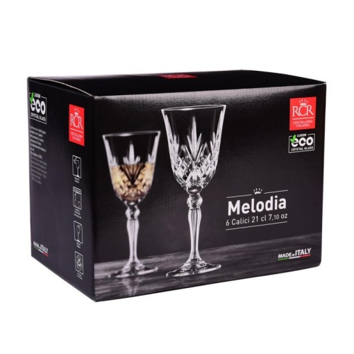 Pahare de vin alb La Scala din Cristal 210 ml - Img 4